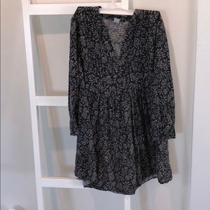 Grey and white floral print tunic